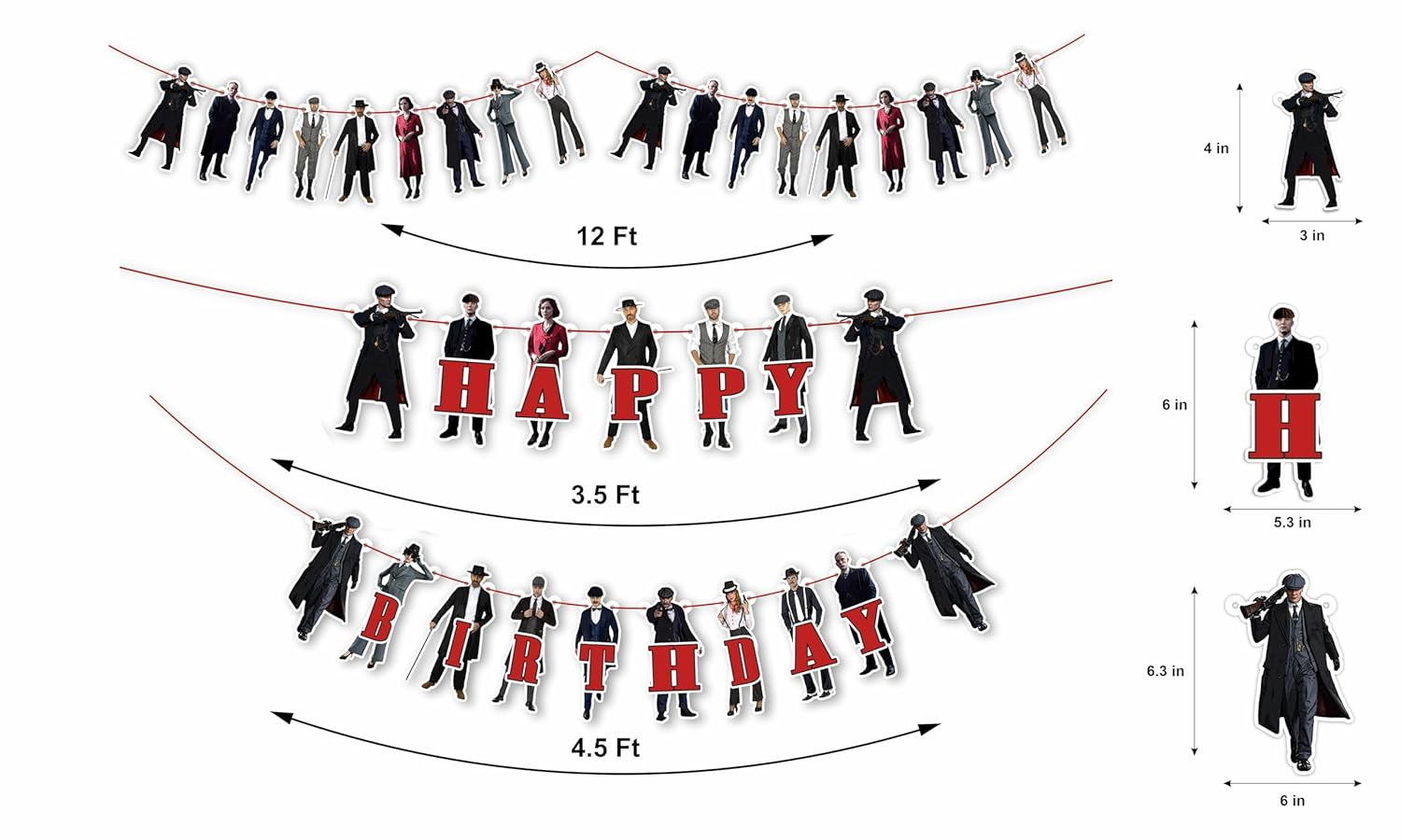 Paky Blnders Theme Birthday Party Supplies | Retro Gangster Decor, Banners & More for Bold, Vintage-Inspired Celebrations image number 2