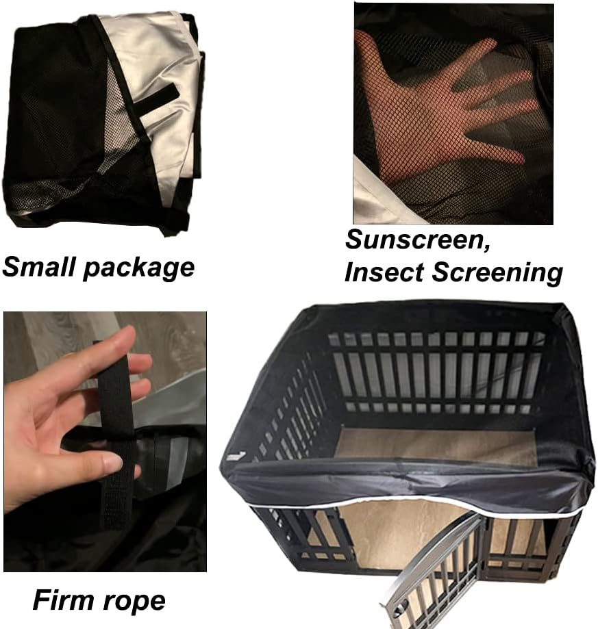 Notybeybie Dog Playpen Pet Playpen Mesh Fabric Top Cover- Sun Protection，Pet Cover for Dog Playpen for Indoor/Outdoor Use, 36" *36&rdquo; image number 5