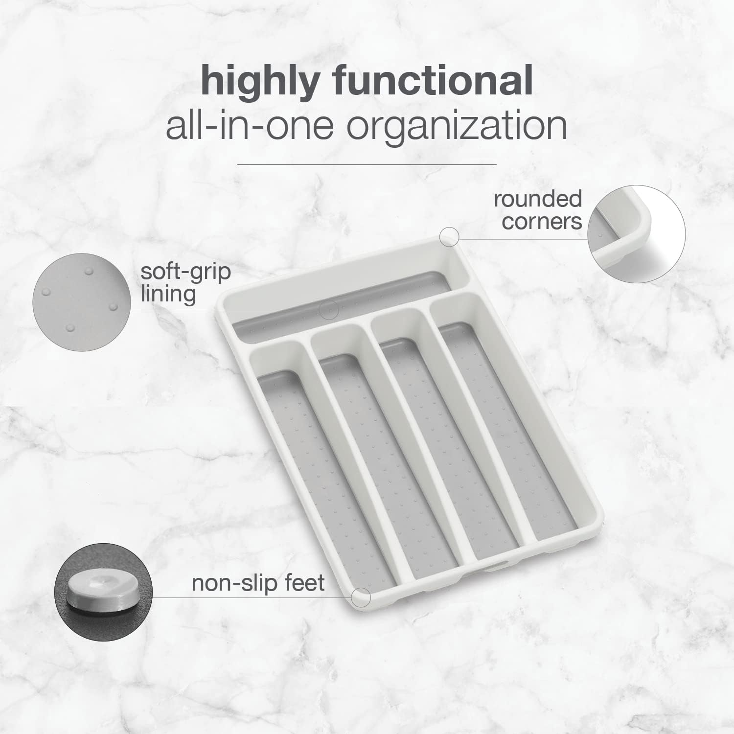 Made Smart Classic Mini Silverware Tray White (29917) - White image number 4