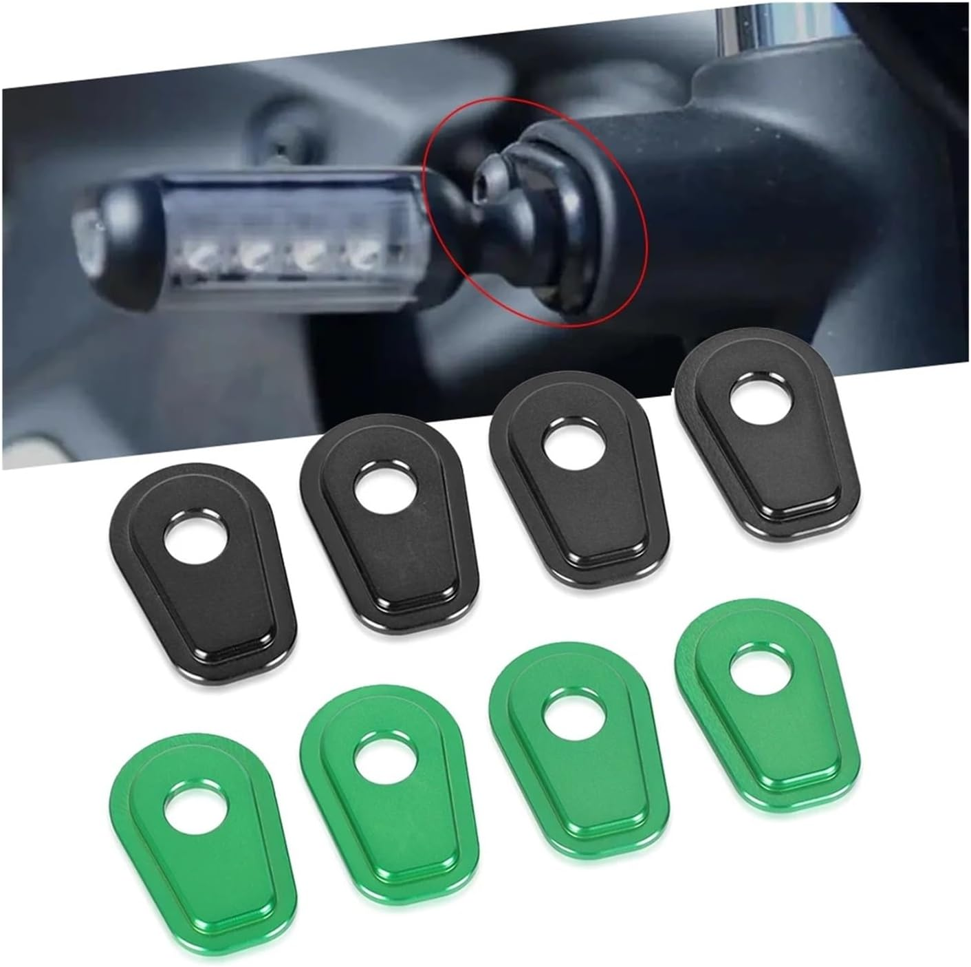 Motorcycle Refit Turn Signals Indicator Adapter Spacers Compatible with Z400 Z650 Z900 Z900RS Z1000 Ninja400 Versys-X300 Versys 650 (Color : Black) image number 3