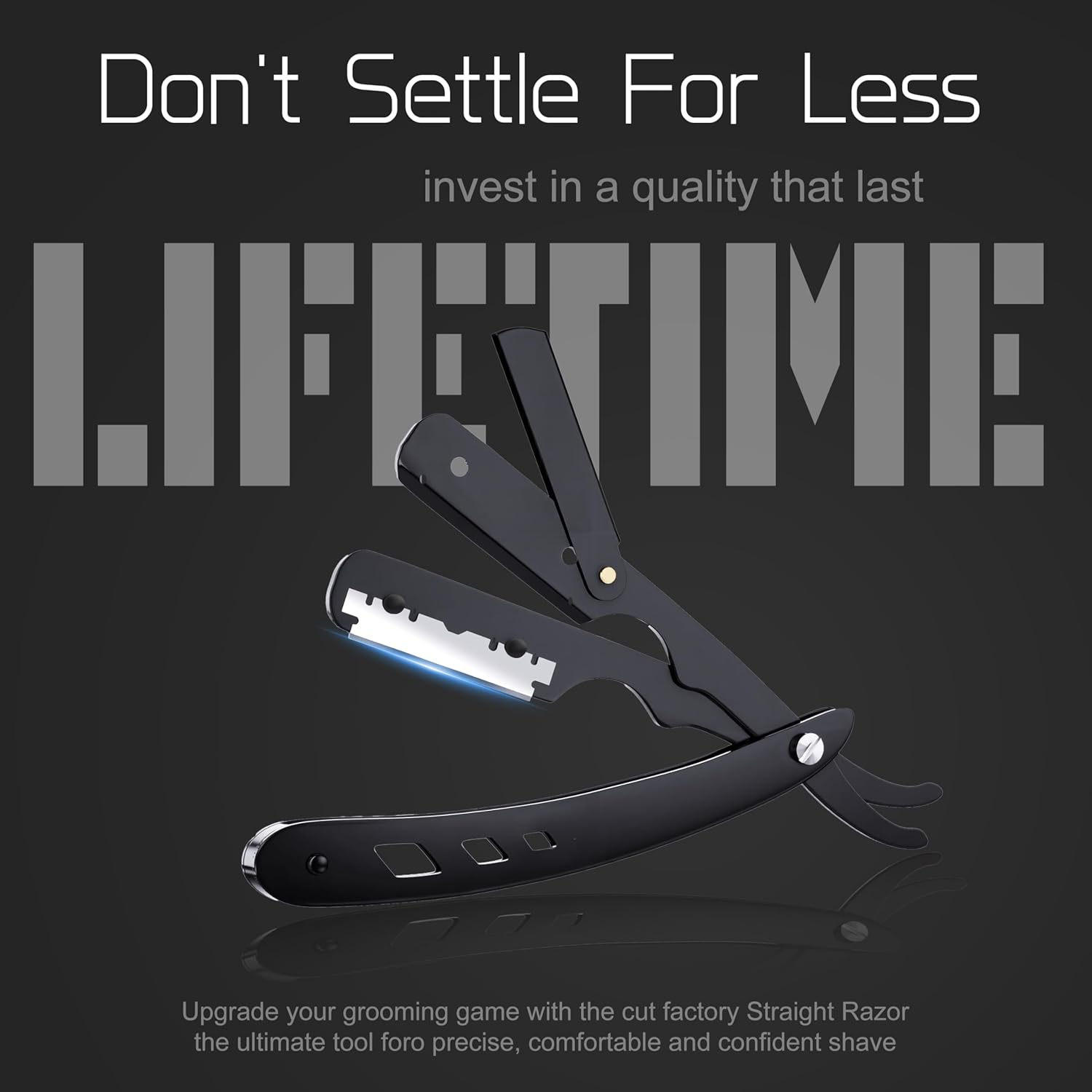 Sashion Professional Straight Razors for Men - Barber Straight Edge Razor with 40 Blades,Barber Grade Shavette with Stainless Steel Cut Razor,Stainless Steel Barbero Shaver,Gifts for Men'S image number 5