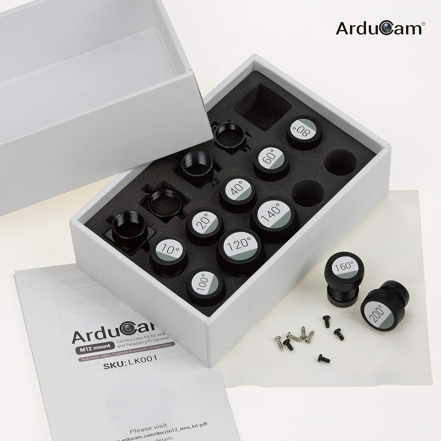Arducam M12 Mount Lens Kit for Arduino and Raspberry Pi Camera image number 1