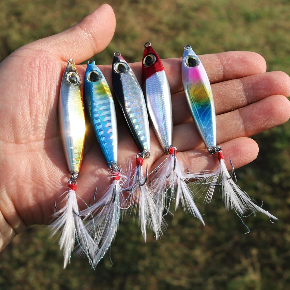 Sougayilang Jigs Fishing Lures Sinking Metal Spoons Micro Jigging Bait