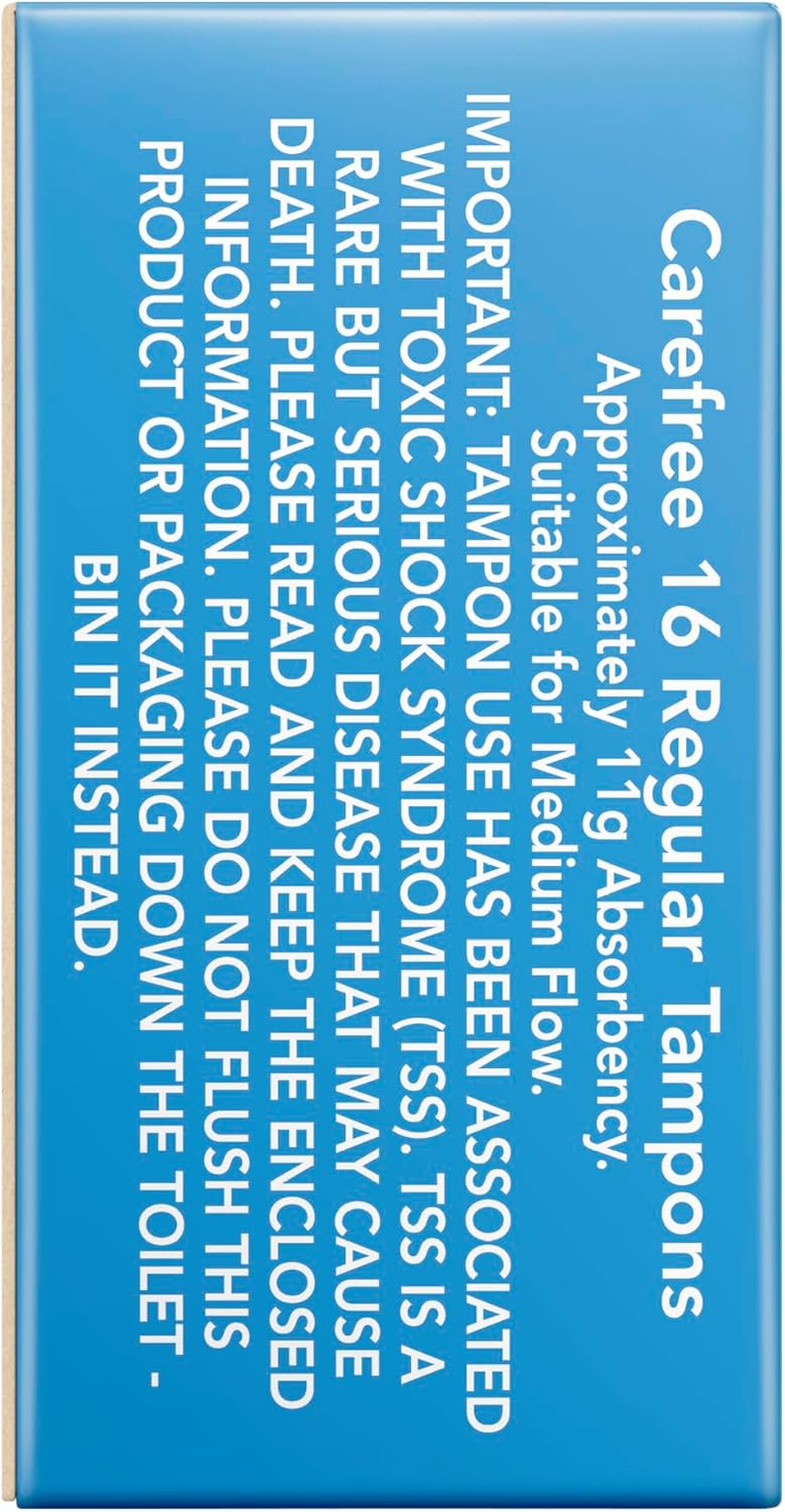 Carefree Original Regular Tampons 16 Pack image number 2