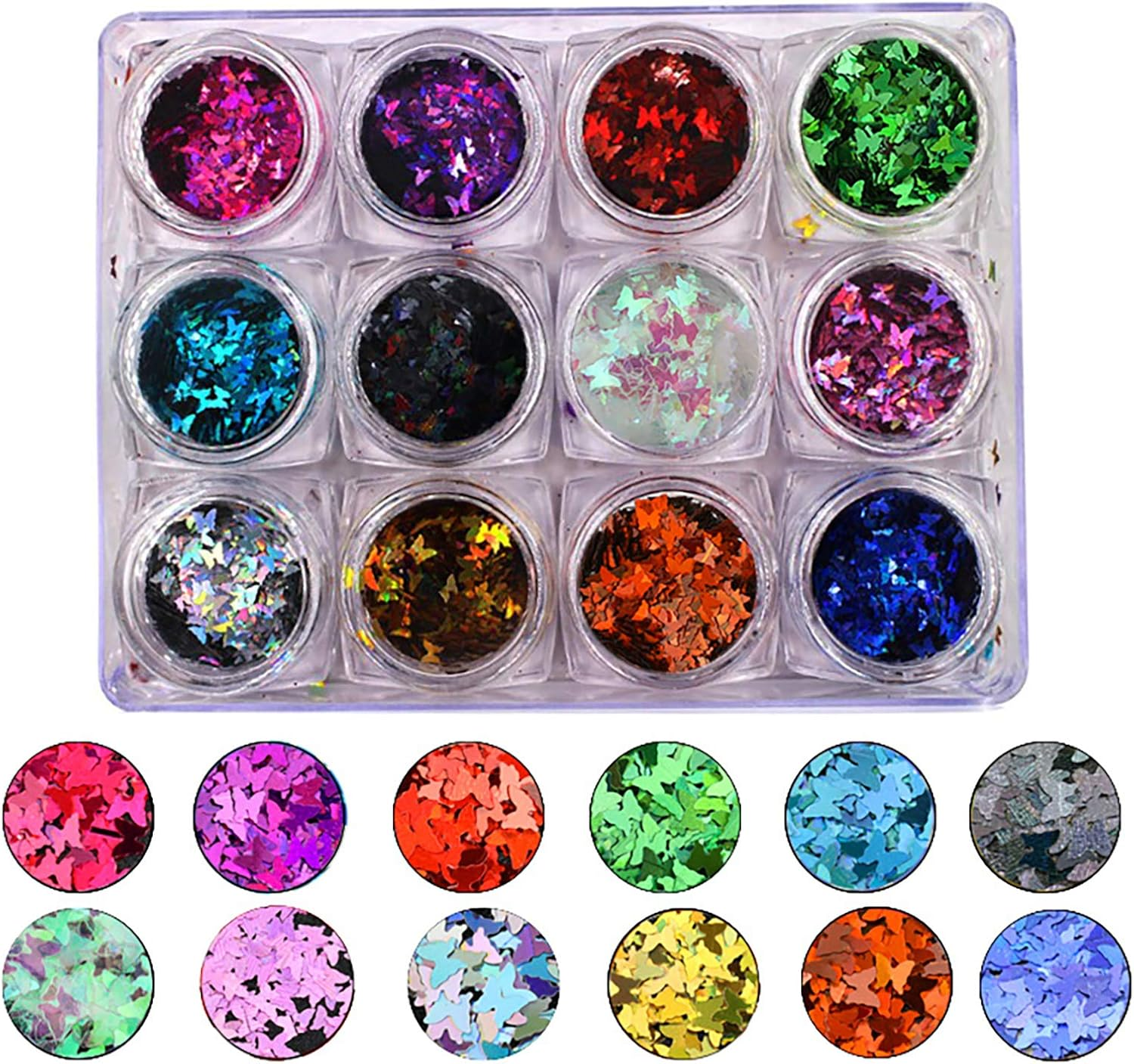 1 Set Butterfly and Five-Pointed Star Sequins Glitter Powder Patch image number 1