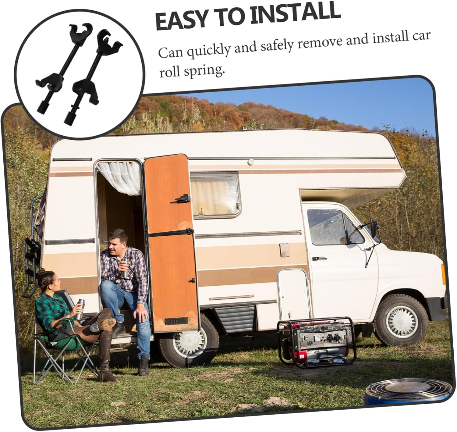 MUCKLILY 2Pcs Automotive Strut Compressor Tool Car Spring Compressor Coil Spring Removal Tool Easy Install and Disassemble image number 2