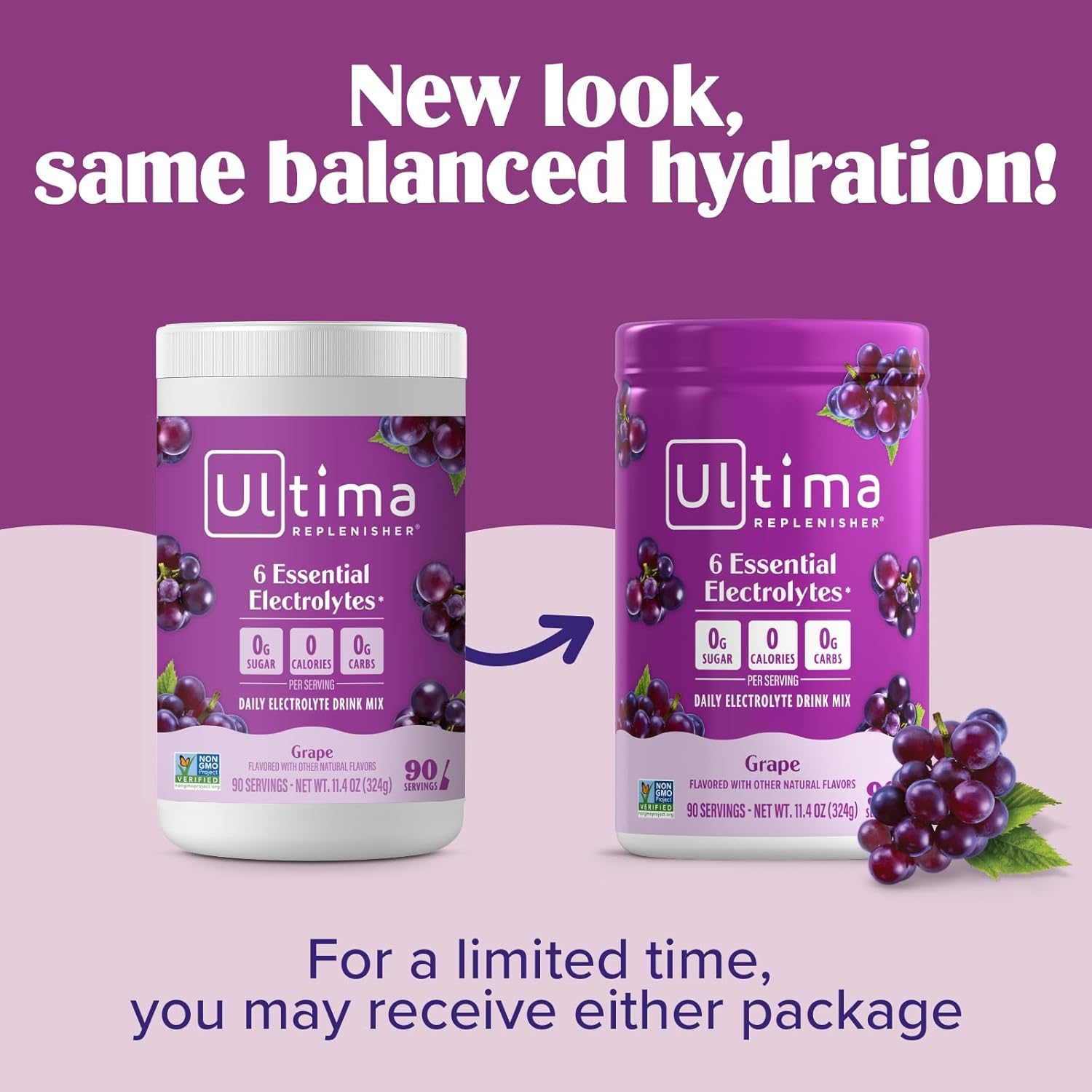 Ultima Hydrating Electrolyte Powder, Grape, 90 Servings, No Sugar, 0 Carbs or Calories, Keto, Gluten-Free, Paleo, Non-Gmo, Vegan, with Magnesium, Potassium, Calcium image number 3