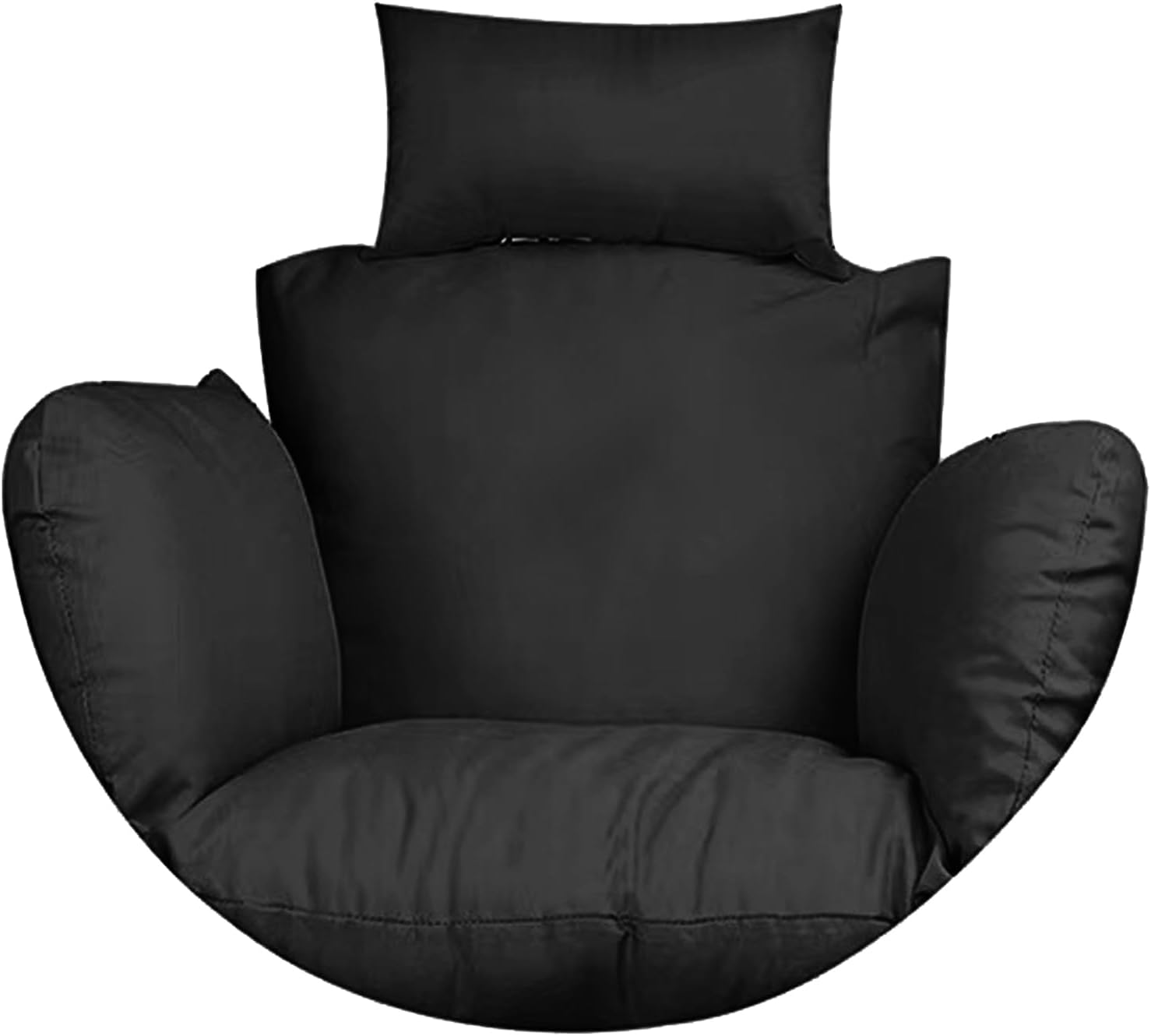 Egg Chair Cushion, 124 X 124Cm Soft Fluffy anti Slip Thick Chair Cushion, Washale Solid Color Swing Chair Seat Pad for Balcony, Courtyard (Black)