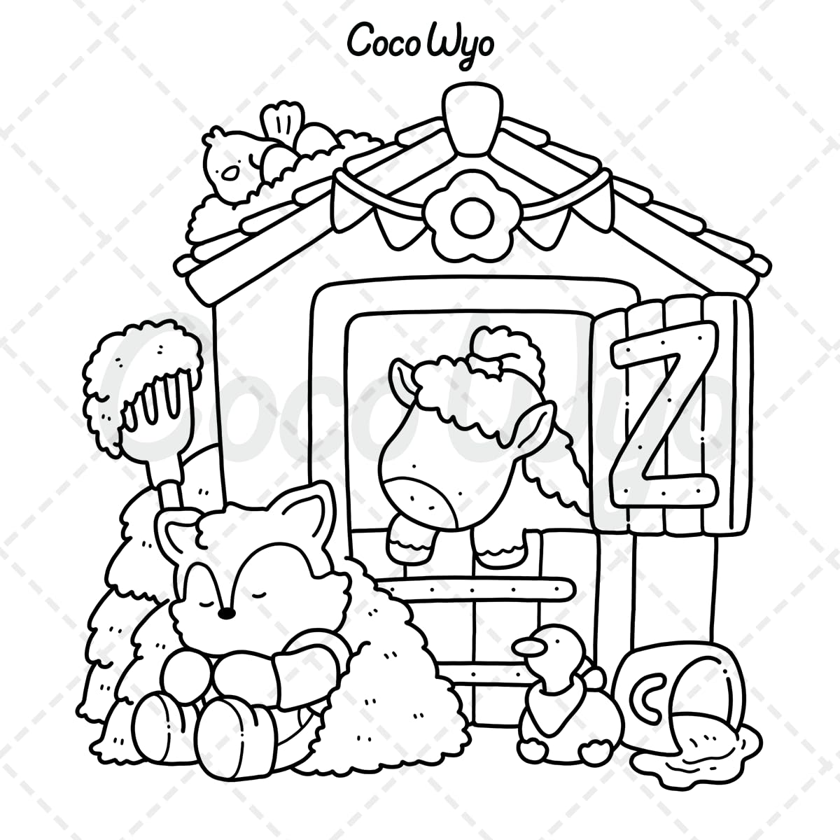 Little Cuddles: Coloring Book for Adults and Teens Featuring Cute Animal Friends for Relaxation image number 6