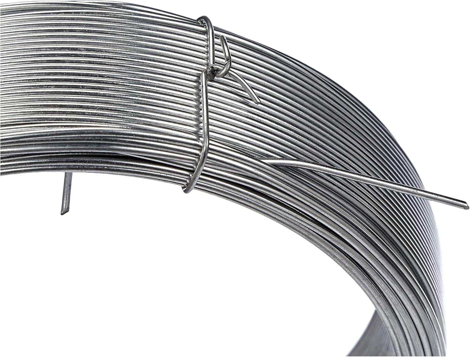 Merriway BH00325 Galvanised Coated Garden Wire, 1.25Mm Metres (162.5Ft) 16 Gauge 3/64 Inch Thickness, Grey, 1.25 Mm X 50 M image number 1