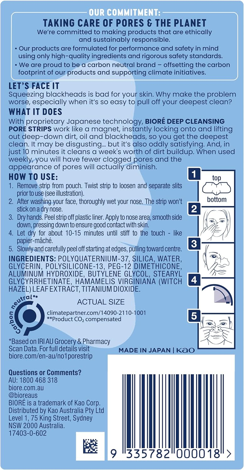 Biore Deep Cleansing Pore Strips, 6 Count image number 3