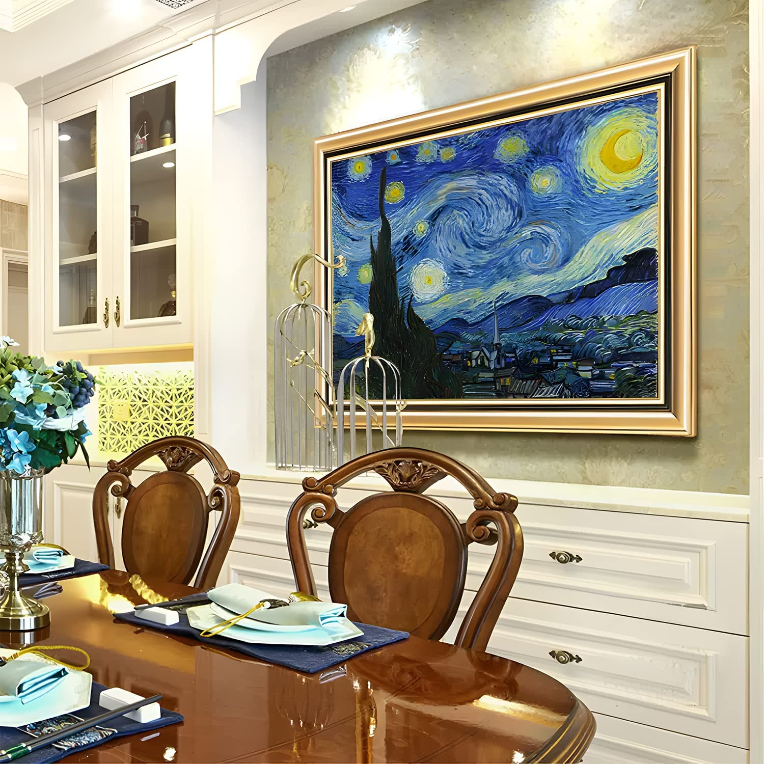 XIJIANG Diamond Painting Kits, Starry Night, DIY Craft Kit, 20" X 16" Unisex Adults Art Masterpiece, Canvas, Crystal, Not Foldable image number 2