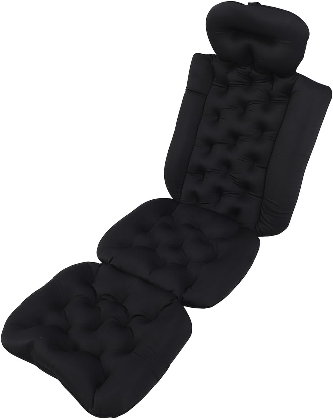 Full Body Bath Pillow, Ergonomic Design Non Slip Base, 132Cm Length, 3D Air Mesh, for Bathtubs, Swimming Pools, Hot Springs (Black)