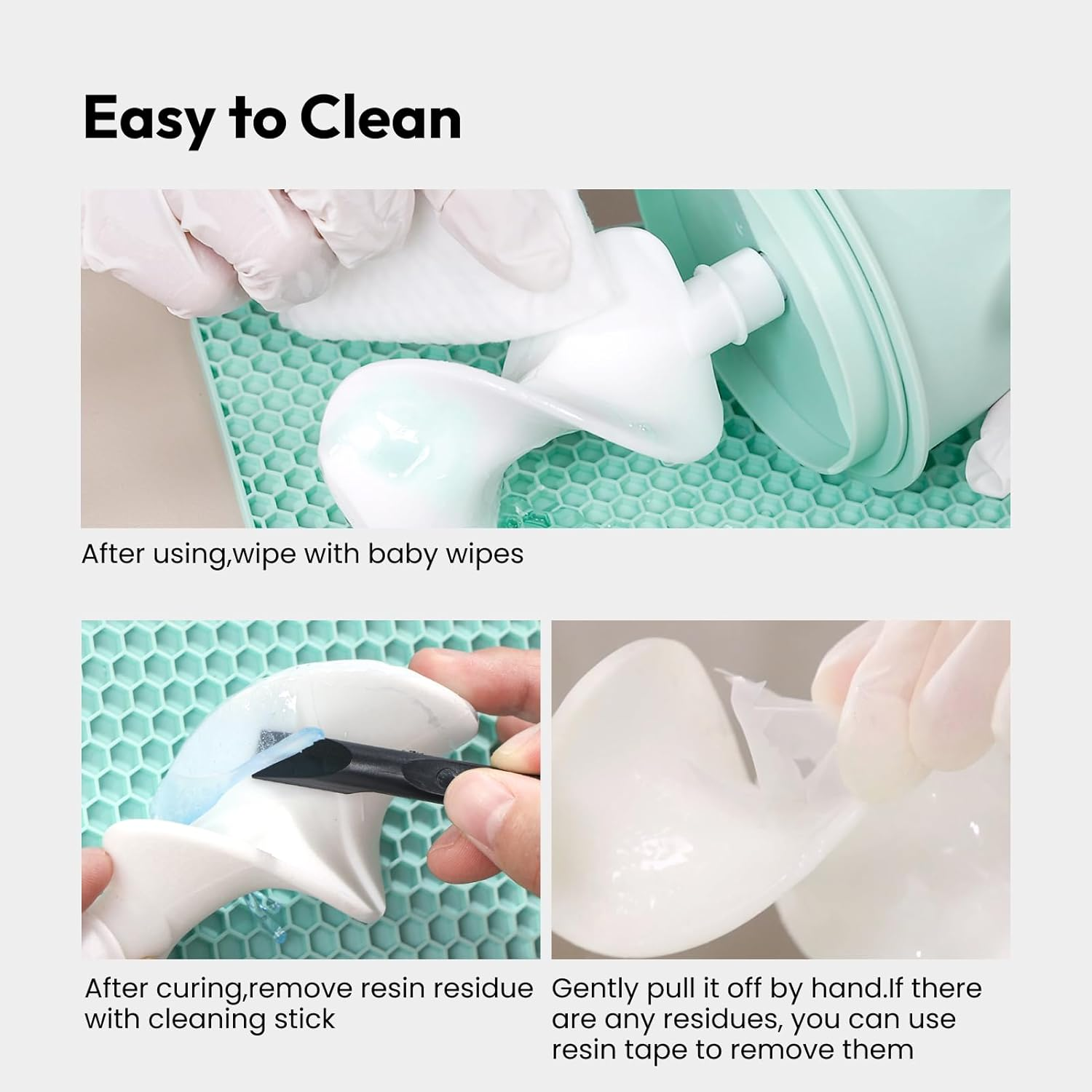 Resiners Resin Mixer, Hand-Crank Epoxy Mixer Paddle Silicone Mat Mixing Cup Kit, 3 Speeds Adjustable, Minimum Bubbles, Easy Clean, Epoxy Resin Stirrer Sticks Tool Supplies for Mold Casting, DIY Crafts image number 6