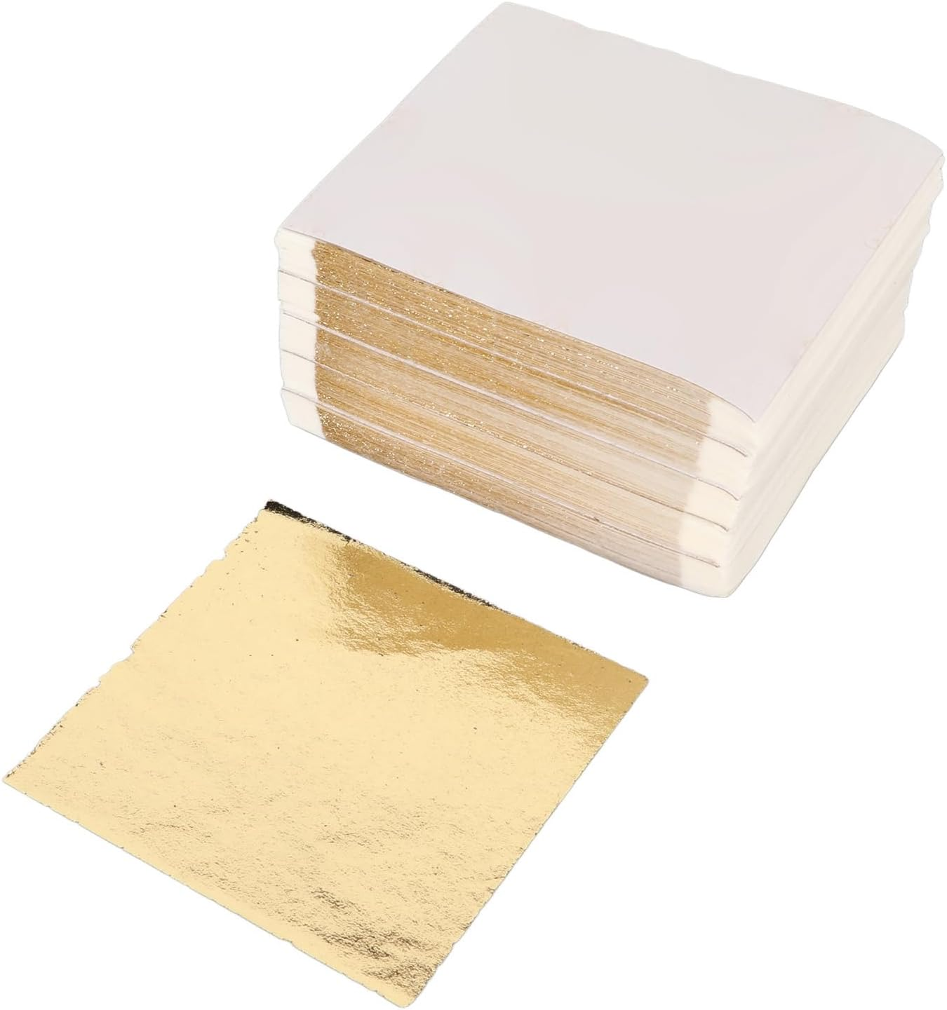 500Pcs Fashionable Gold Leaf Sheets for Arts Gilding Crafting Decoration, Premium Material, 9X9Cm, for Home Decor image number 3