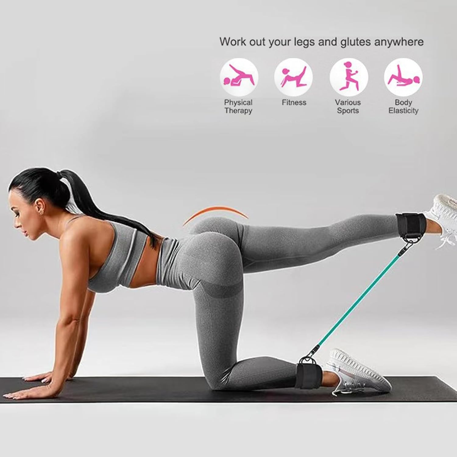 CTOUUGRS Ankle Straps for Cable Machine with Padded Double D-Rings for Kickbacks Glute Workouts Leg Extensions Curls Adjustable Comfort Ankle Cuff for Gym Accessories 2Pcs image number 1