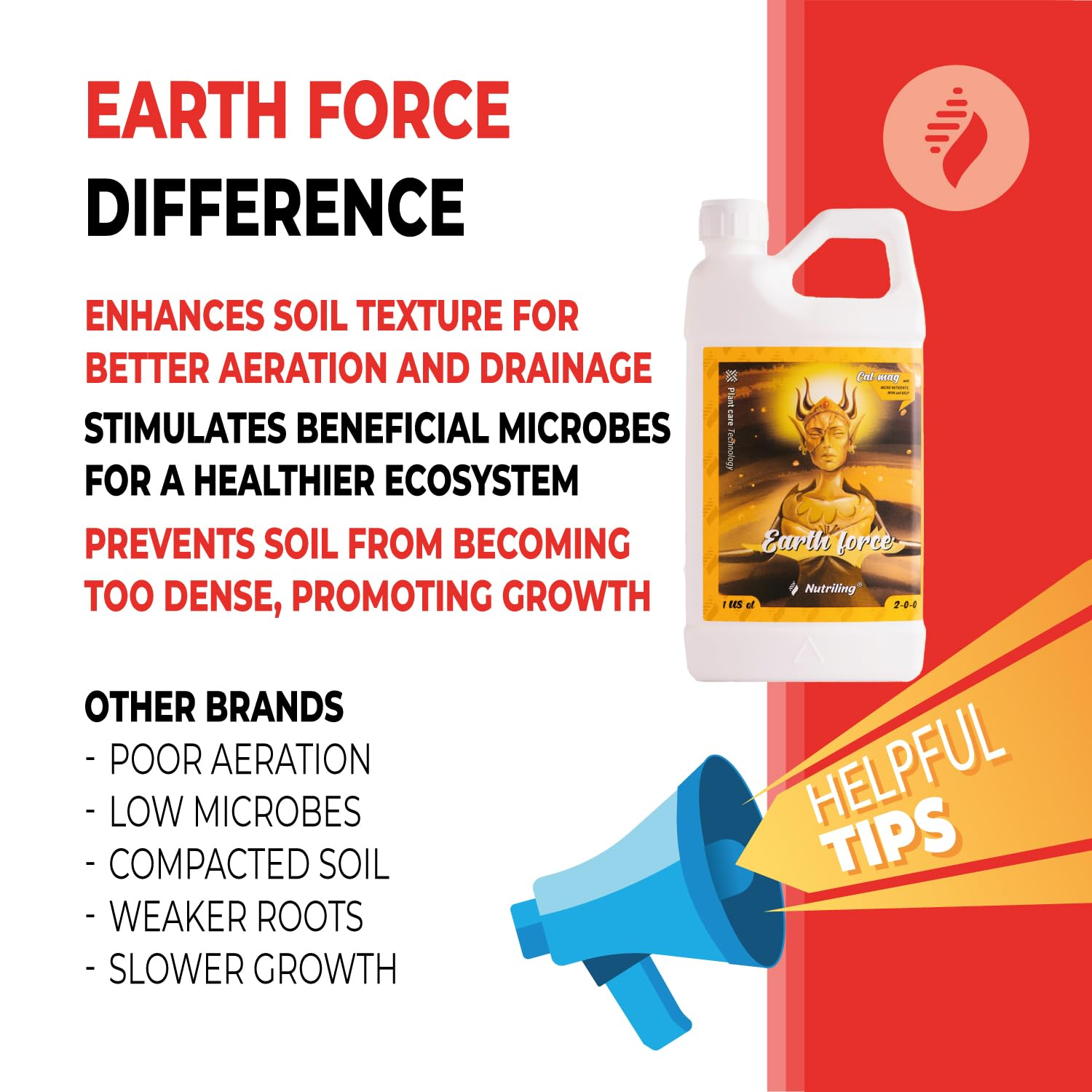 Earth Force 2-0-0 - Cal Mag for Plants. Cal-Mag for Plants Fertiliser for Healthy Buds. Excelent Calcium Magnesium Fertiliser. Ideal Calmag for Plants and Hydroponic Nutrients - 1 L image number 6