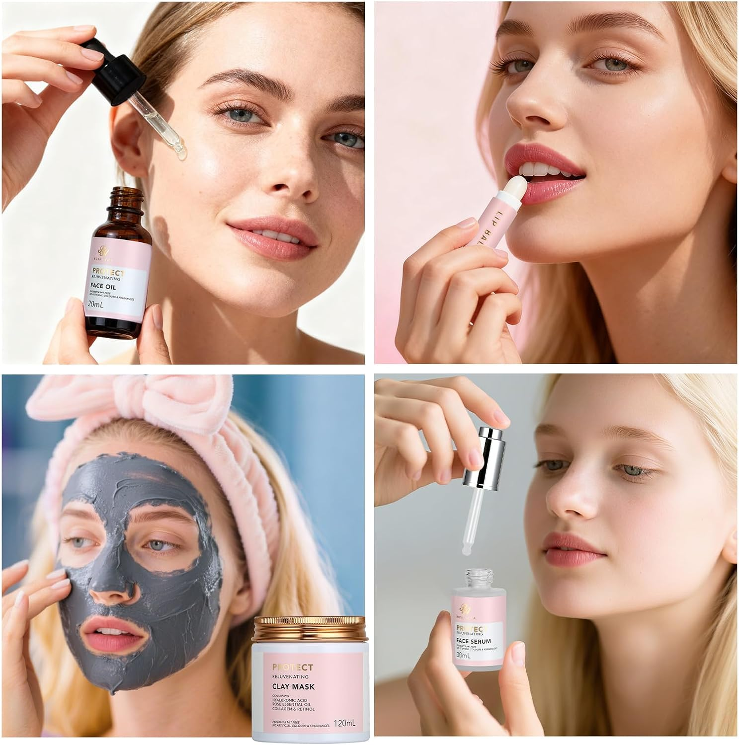 30Pcs Valentines Day Gifts for Women, Spa Gifts Rose Facial Skin Care Set, Face Cream, Bath Oil, Serum, Shower Accessories, Bath and Body & Facial Kit, Birthday, Christmas, Mother'S Day,Bridal Shower image number 2