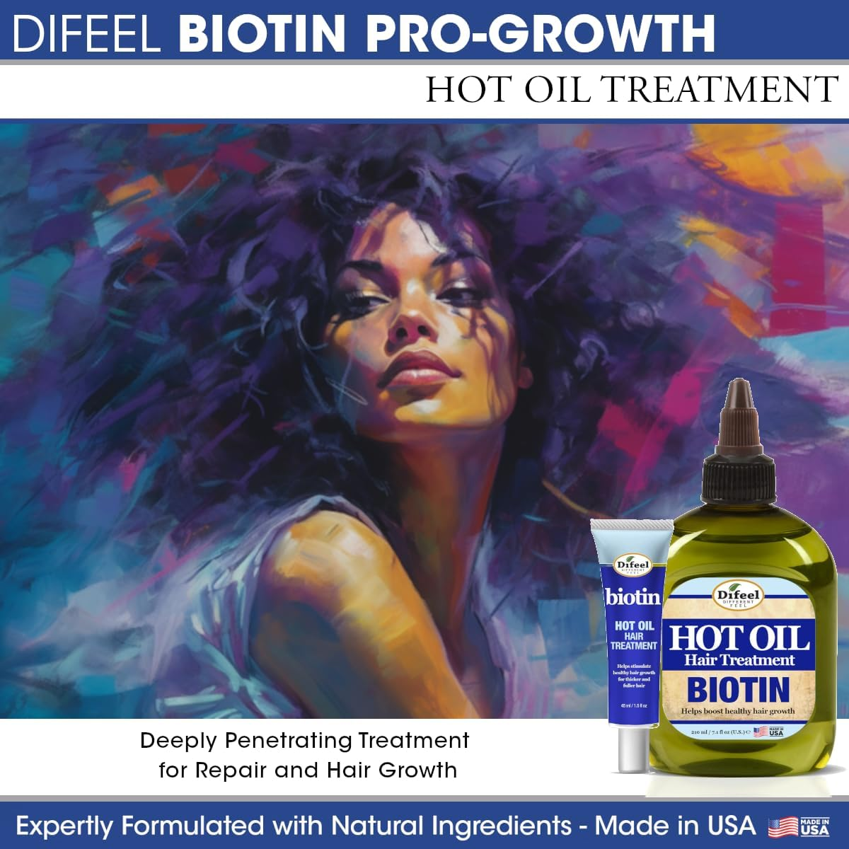 Difeel Hot Oil Hair Treatment with Biotin 1.5 Oz. (Pack of 2) - Biotin Hot Oil Treatment image number 5