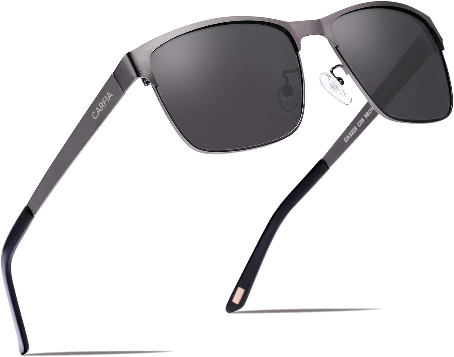 CARFIA Metal Mens Sunglasses Polarized UV400 Protection for Driving Fishing Hiking Golf Everyday Use CA5225