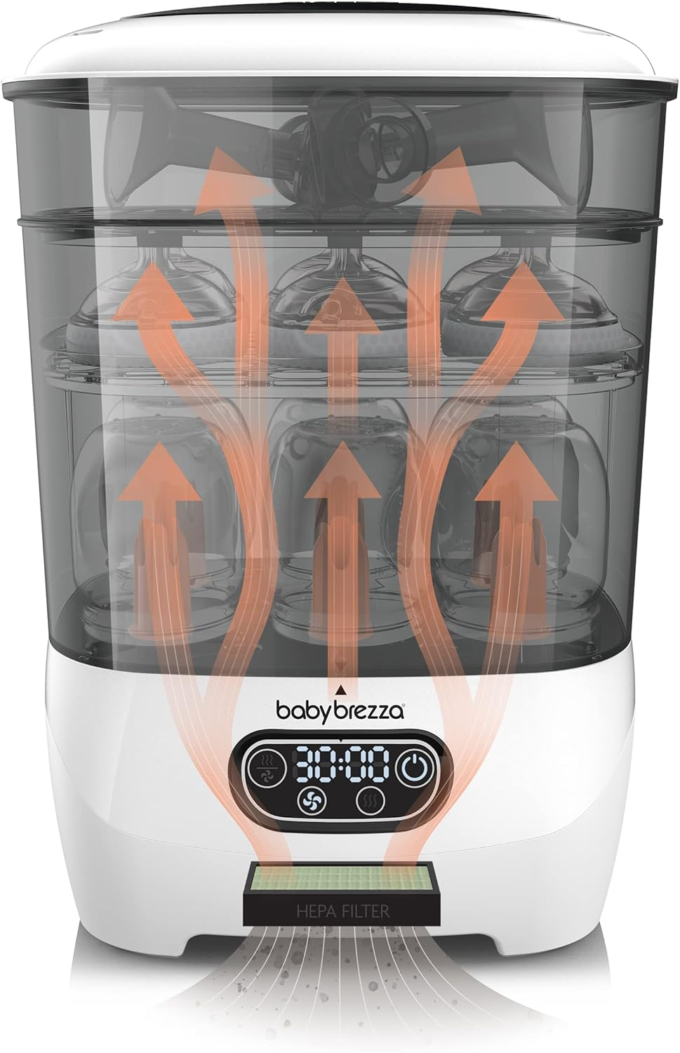 Baby Brezza Baby Bottle Sterilizer and Dryer Advanced &ndash; Electric Steam Sterilization Machine &ndash; Universal Sterilizing for All Bottles: Plastic + Glass + Pacifiers + Breast Pump Parts - HEPA Filtration (White) image number 5