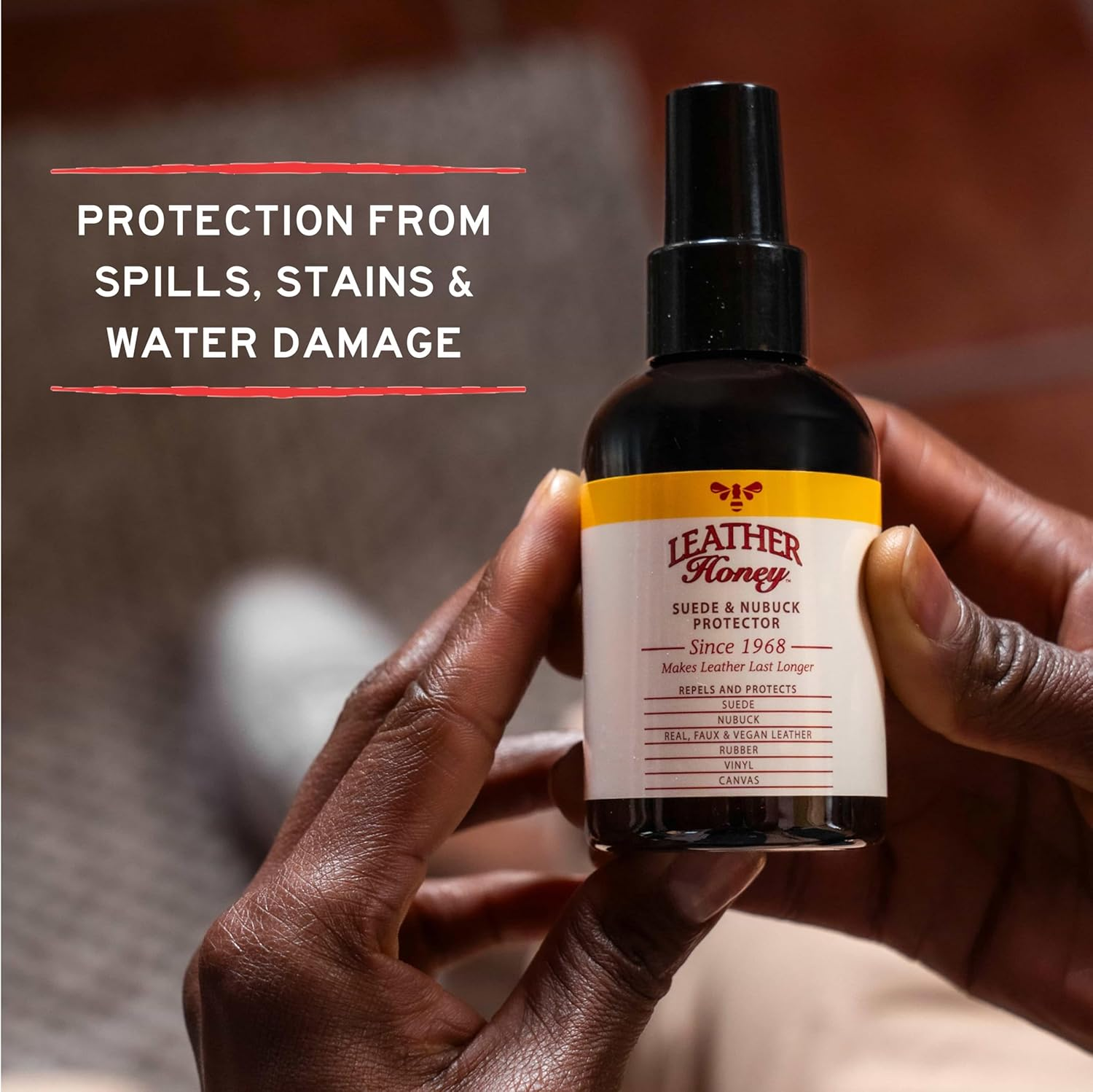 Leather Honey Suede Protectant Spray, 4Oz image number 2