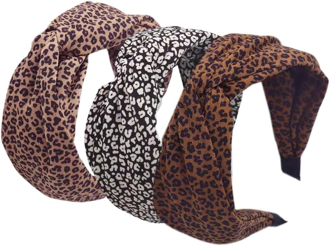 Wide Headband for Women Fabric Hair Band Alice Band Elastic Ladies Headbands Hair Accessories for Women and Girl (Widleaopard2) - Africa1 image number 5