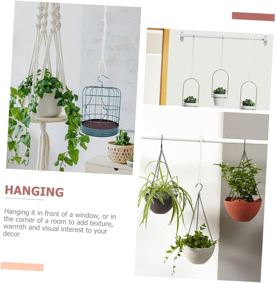 Sosoport 20Pcs Macrame Plant Hanger Extender for Indoor Flower Pots Hanging Basket Holders Rope for Home Gardening Supplies and Plant Stands image number 5