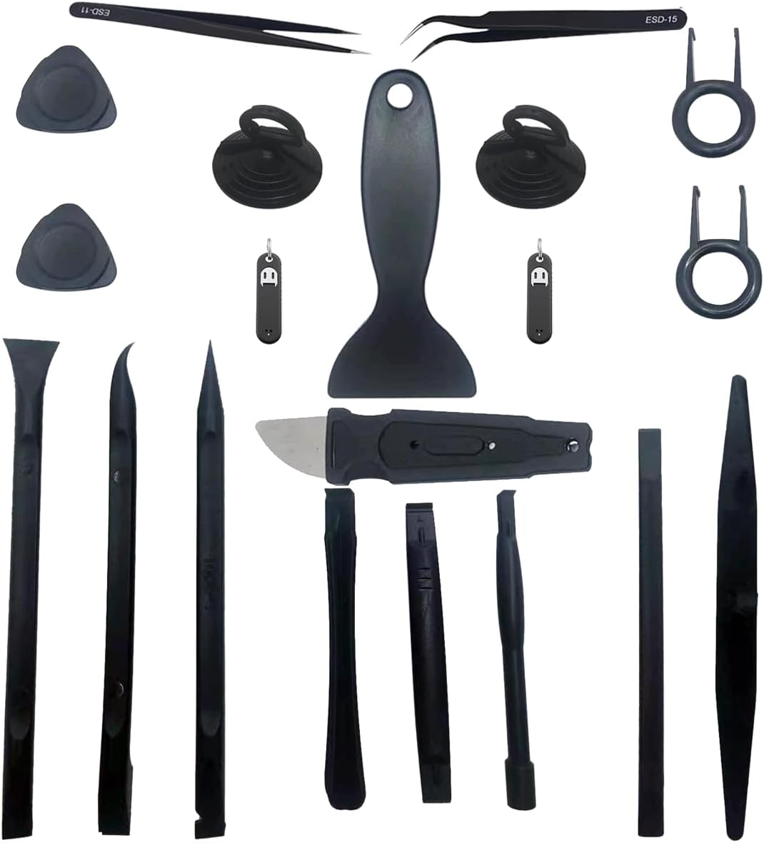 20 PCS Cell Phone Repair Opening Pry Tool Repair Kit Spudgers and Anti-Static Nylon Spudger for Ipad Iphone Cellphone Laptops Tablets Car Screen Repair image number 5