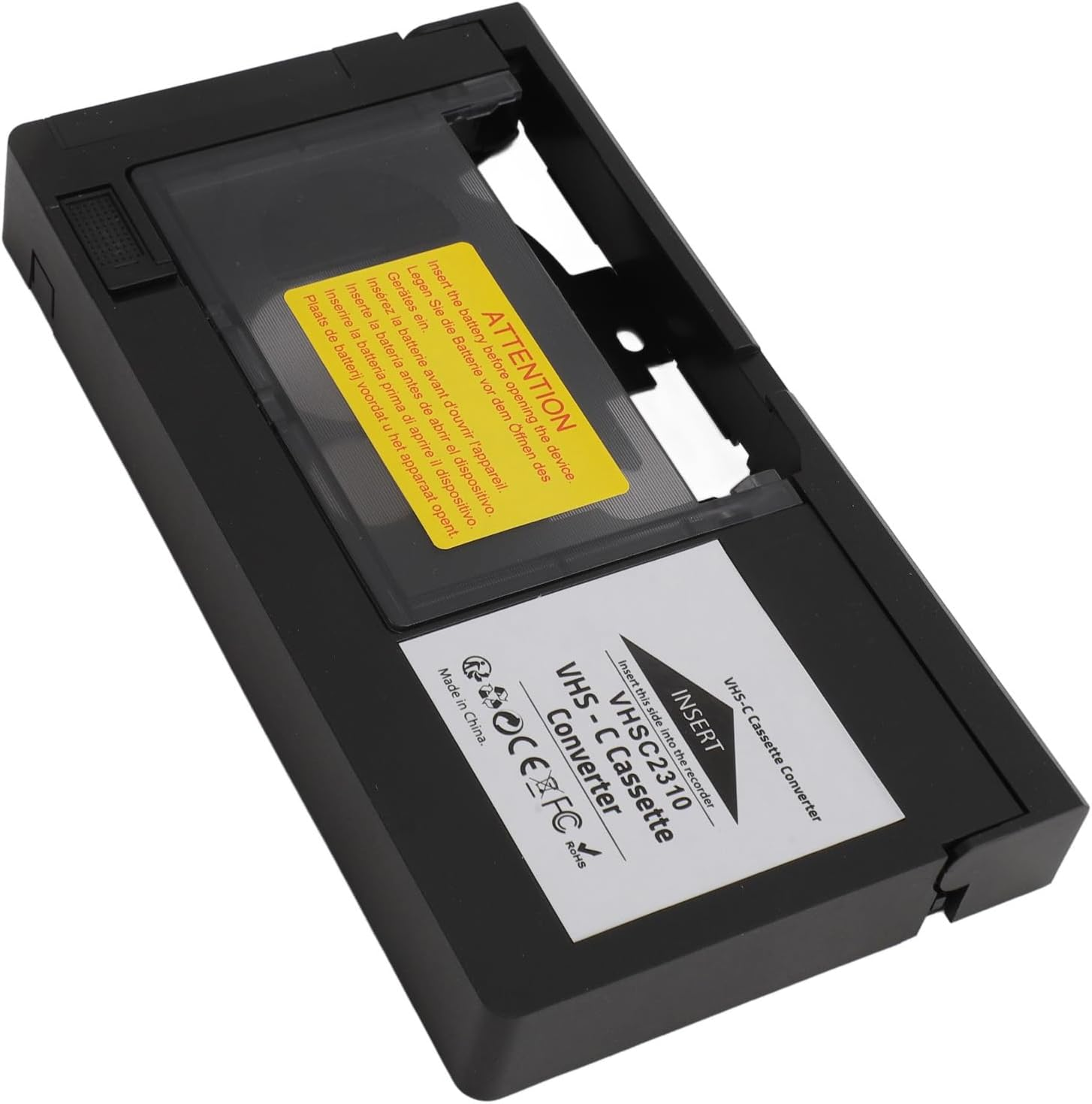 Camcorder Cassette Adapter Playback Video Cassette Adapter for VHS-C Tapes Motorised Operation One Button Control [Easy Operation] ABS Material image number 1