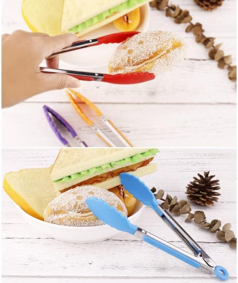 Heatunk Premium Set of 4 Non-Slip Stainless Steel Kitchen Tongs with Locking Clip - 7 Inch Length, Ideal for Cooking, BBQ, Serving - Heat Resistant and Food Grade image number 2