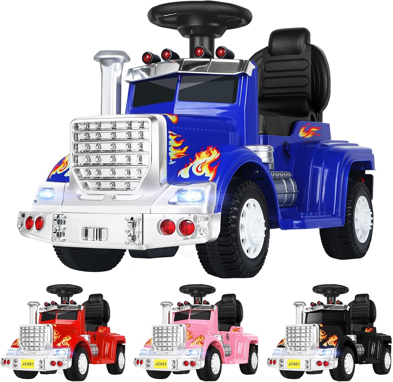 ALFORDSON Kids Ride on Truck 6V Motor, Eletric Toy Car with Music Player, LED Lights, Ride-On Car Design Vehicle SUV Tractor Toy, Blue