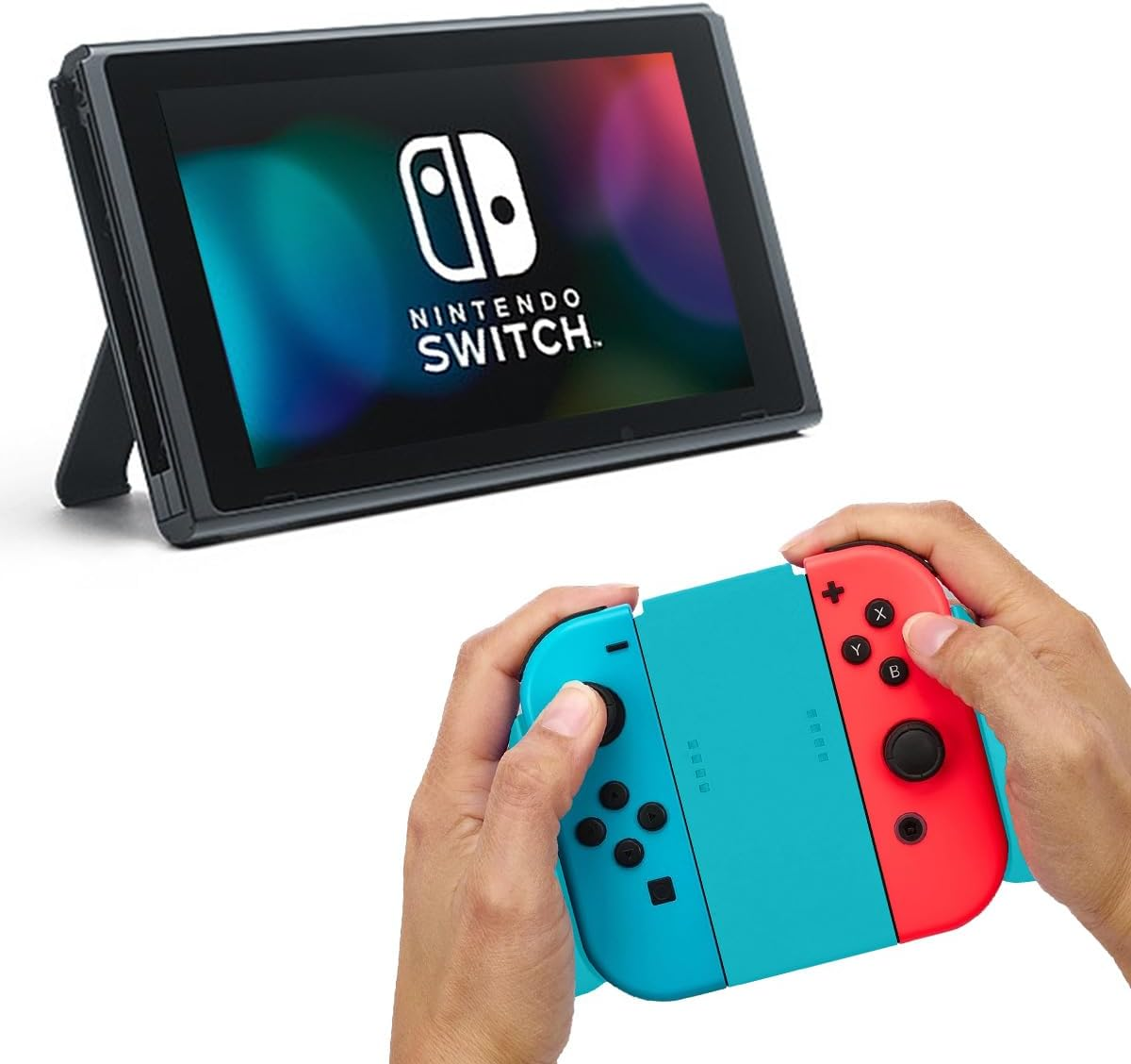 T Tersely Switch Grip Handle Bracket Support Holder, Hand Grips for Nintendo Switch Controllers Joycon Comfort Grip Compatible with Nintendo Switch| NOT for Switch 2 (Blue) image number 1