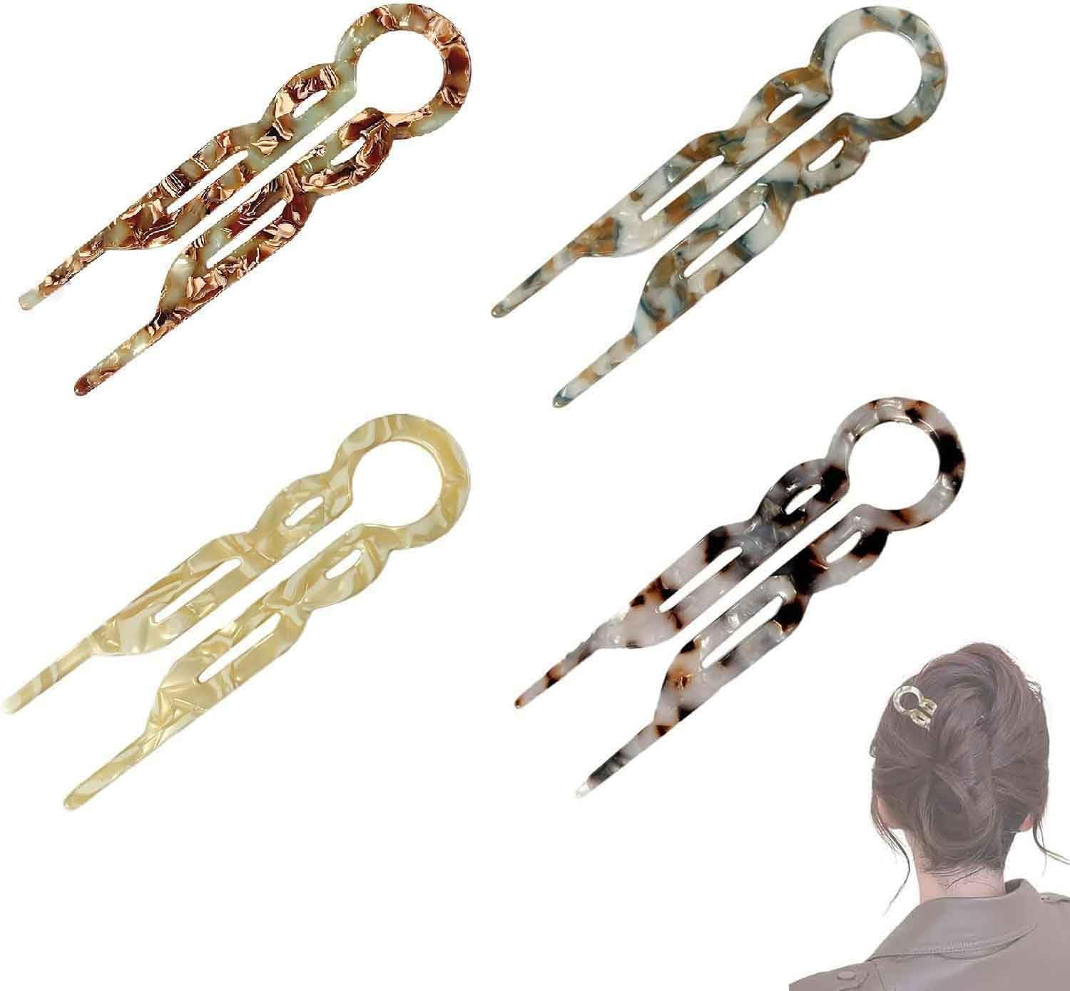 Hairpin 4Pcs-U-Shaped Hair Pins, Perfect Hair Styling Tools, Hairpin Set, Lialysoff Hair Accessories for Women with Thick Hair image number 2