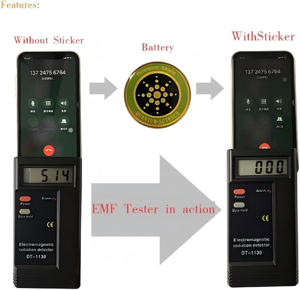 EMF Stickers Blocker Neutralize Shield Protection - 12Pcs Golden EMF Blocker for Cell Phone/Laptops/Computers/Tv/Electronic Devices, Quantum Shield Stickers for Wifi/5G Radiation Protection image number 1