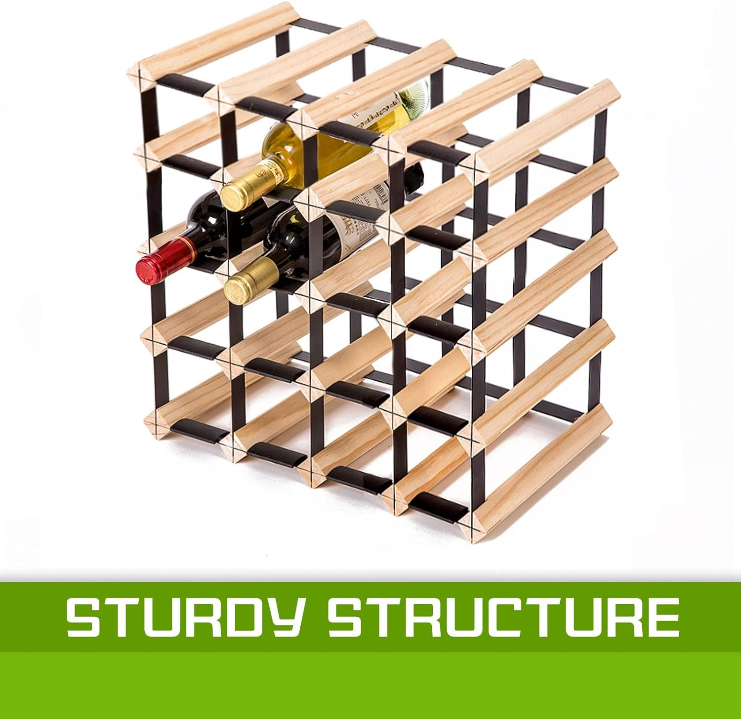 Home Ready FT-WWR03-20 20 Bottle Timber Wine Rack image number 1