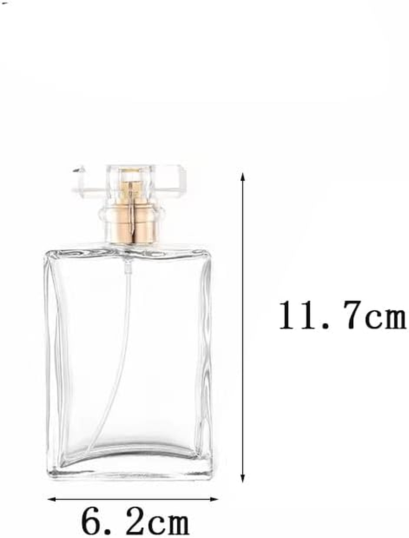 2 Pack 100Ml Clear Thick Glass Perfume Atomizer,Empty Refillable Perfume Spray Bottle for Men and Women,Portable Fragrance Fine Mist Spray Bottle Dispenser for Travel (Silver） - Black image number 5