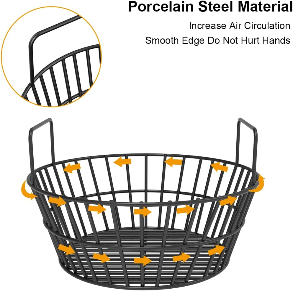 Charcoal Ash Basket for Large Big Green Egg Grill, Heavy Duty Porcelain Steel Fire Basket Also Fits Kamado Joe Classic, Compatible with Pit Boss, for Louisiana Grills, for Primo Kamado Grill, Fits image number 5