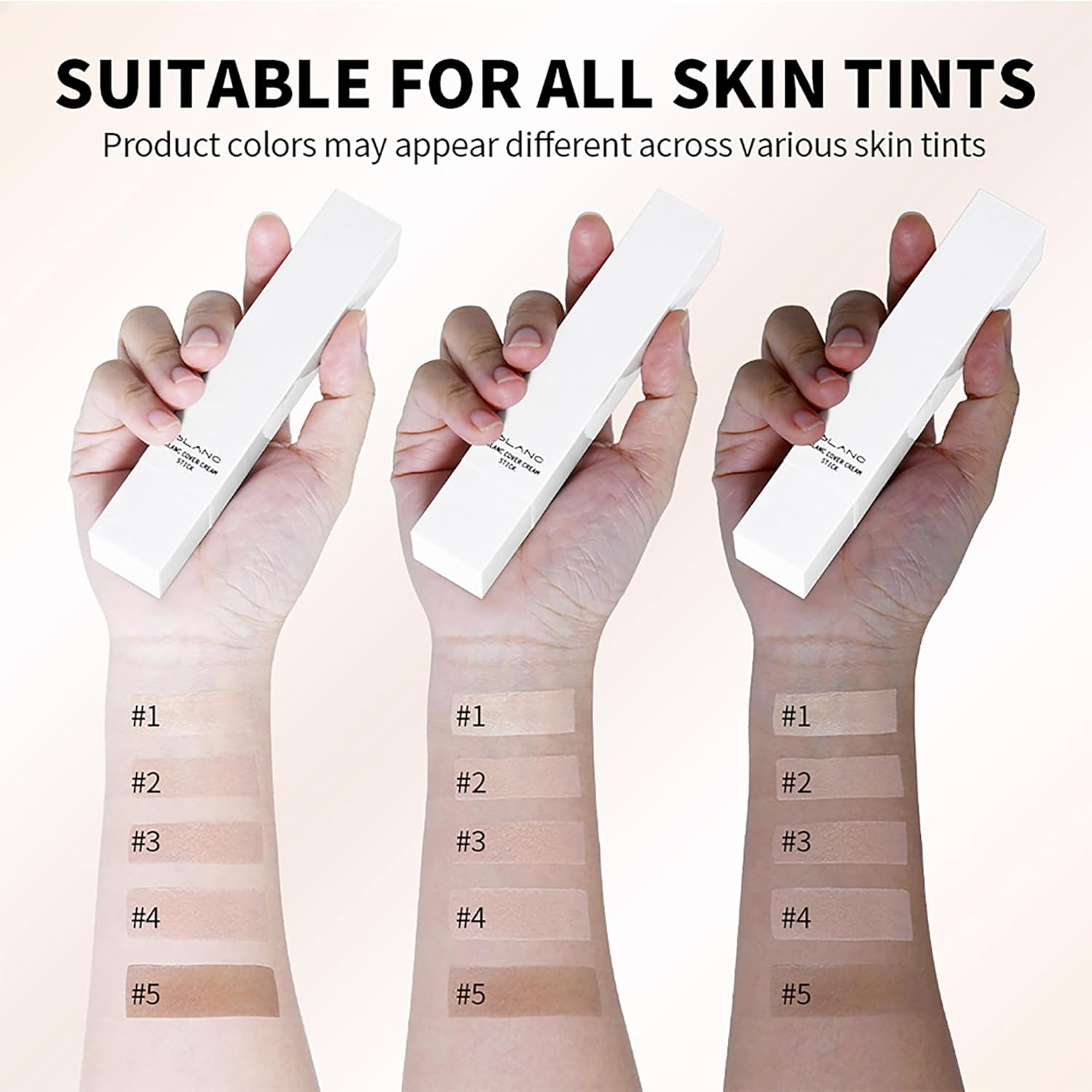 Blanc Cover Cream Stick V White - Korean Color Changing Foundation Stick with Brush Head,Double-Head Design,Medium to Full Buildable Coverage,Moisturizing & Waterproof for All Skin Types(#4 MEDIUM)