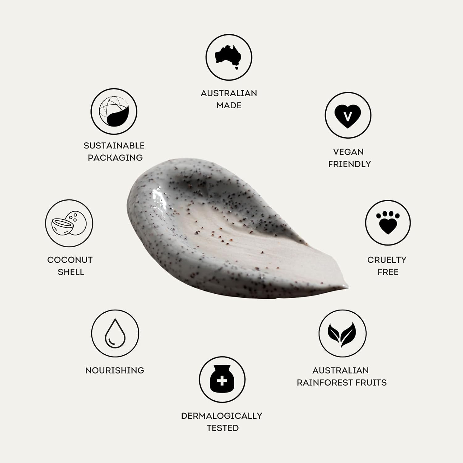 Ocean Road Black Body Scrub 200Ml &ndash; Nourishing Exfoliating Scrub with Ground Coconut Shell & Australian Rainforest Fruits &ndash; Ethically Sourced, Vegan, Sustainable Luxury Skincare for Smooth, Radiant Skin image number 5