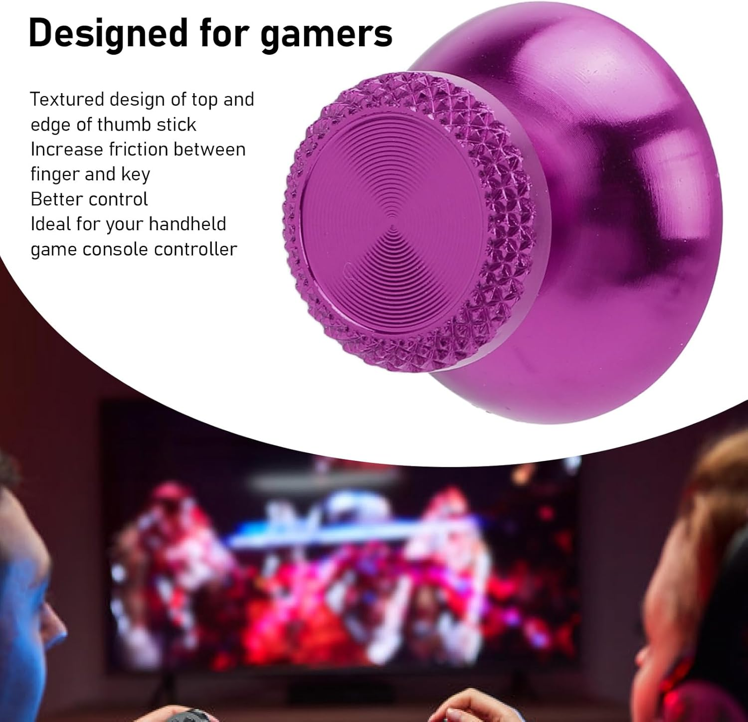 Thumbsticks for PS5 Controller, 2Pcs Metal Thumb Grip Replacement for Handheld Game Console, Aluminum Alloy Analog Thumb Sticks Accessories (Purple)