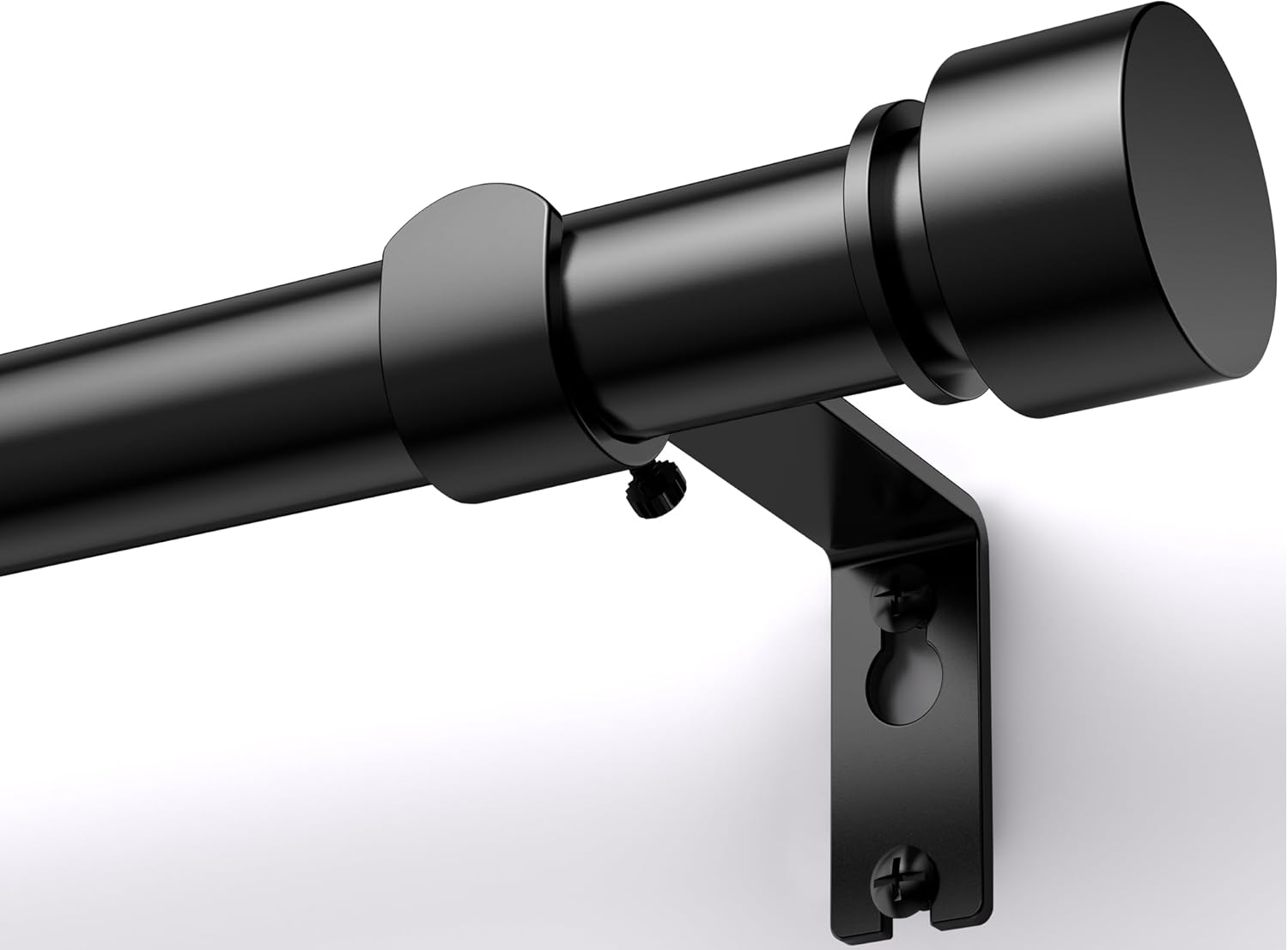 Curtain Rods 304 Cm, 327-Cm Rod, Adjustable Length Heavy Duty Decorative Finials Diameter 2.2 Cm,10 Ft, Black image number 1