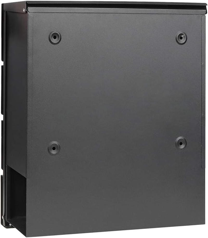 Lockable Mailboxes with Keys,Outdoor Wall Mounted Mail Box with Large Capacity,14 3/10" X 4 1/10" X 13", Black image number 5