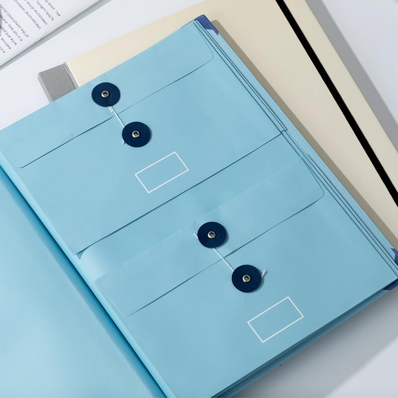 Drimzate Folio Document Organizer,Lifebook Document Organizer with Labels,Suitable for Important Document,Emergency Binder,Life Binder,Passports,And Letters(Light Blue) - Blue image number 2