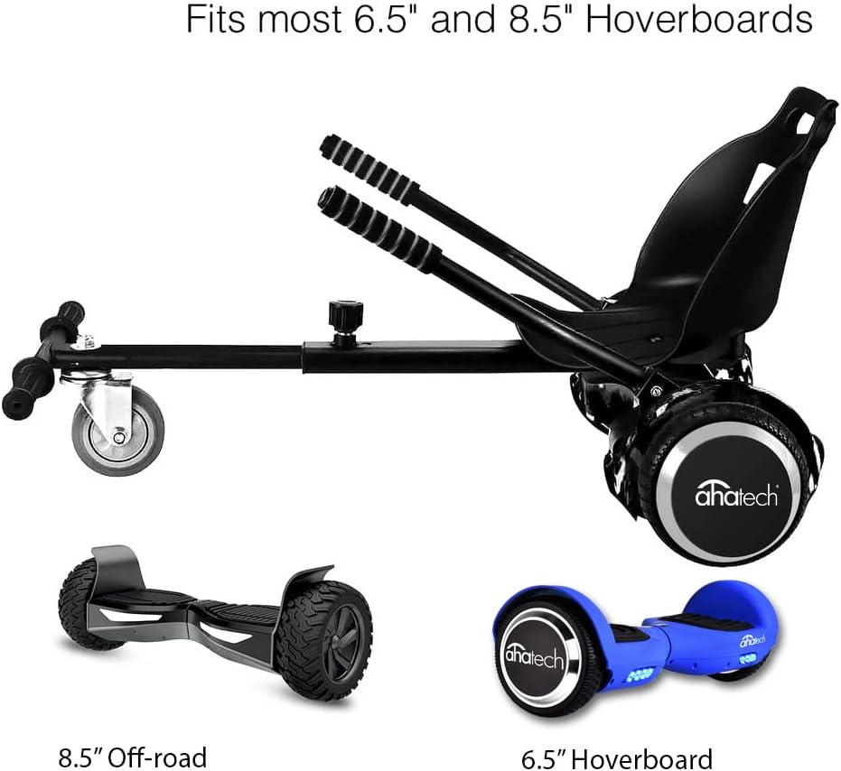 Ahatech Adjustable Hoverkart Hoverboard Seat Attachment, Go Cart, Go Kart, Hoverboard Accessories, Conversion Kit, Hover Kart with Heavy Duty Frame, Fit All Ages, Fits 6.5"/8"/10" image number 2