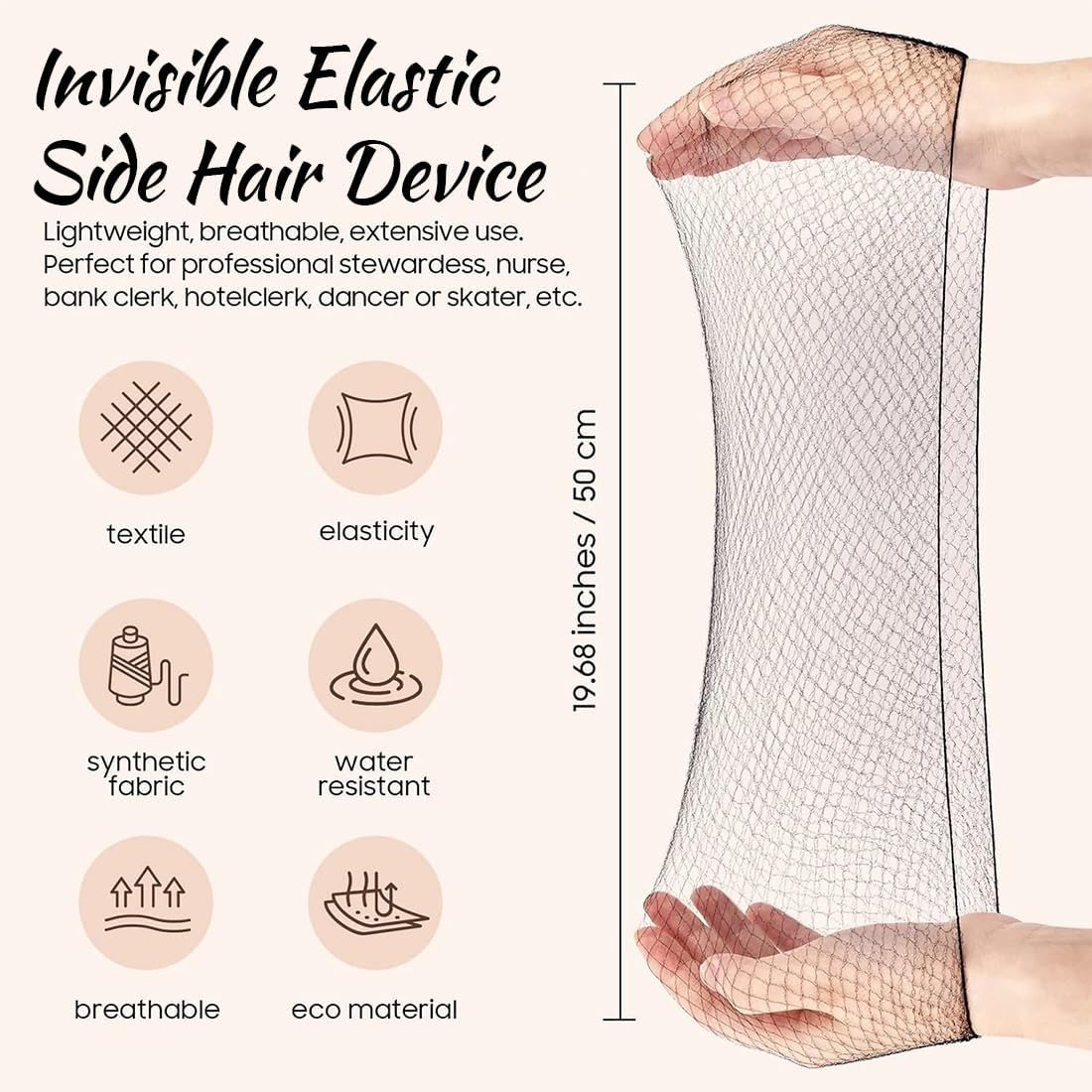 CATOR Pack of 30 Invisible Hair Net with 50 Pieces Hairpins, Nylon Hair Nets for Buns, Bun Nets, Hair Nets Hair Net, Bun Bun Children'S Ballet Hair Bun Shaper, Elastic Edge, Knot Net, Blonde Net image number 3