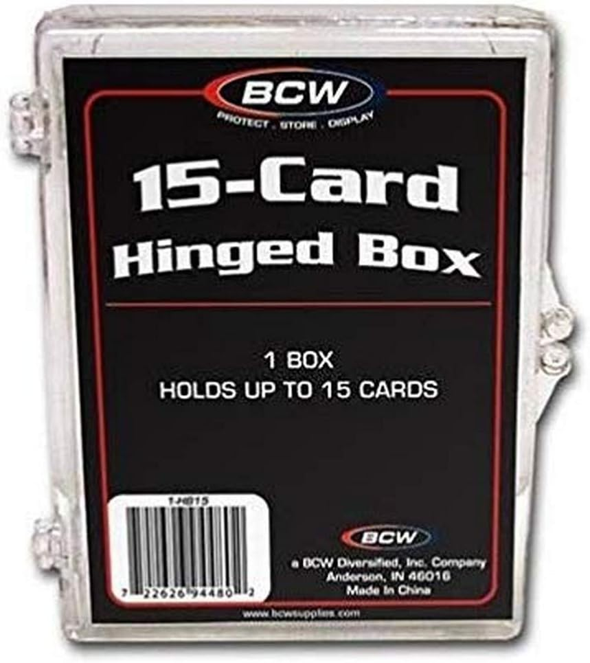 BCW Hinged Trading Card Box, Clear (15 Pieces)