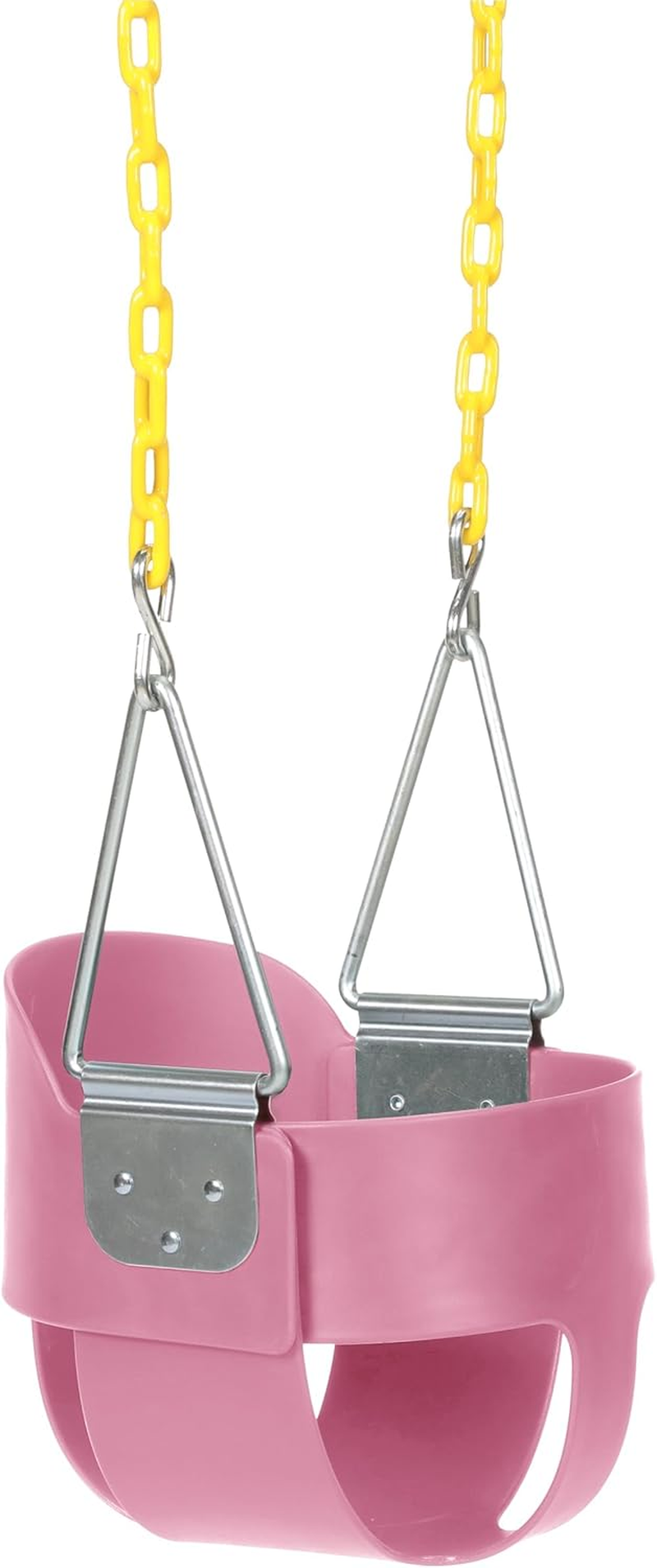 Eastern Jungle Gym Heavy-Duty High Back Full Bucket Toddler Swing Seat | Coated Swing Chains Fully Assembled | Pink Swing Set Accessory image number 3