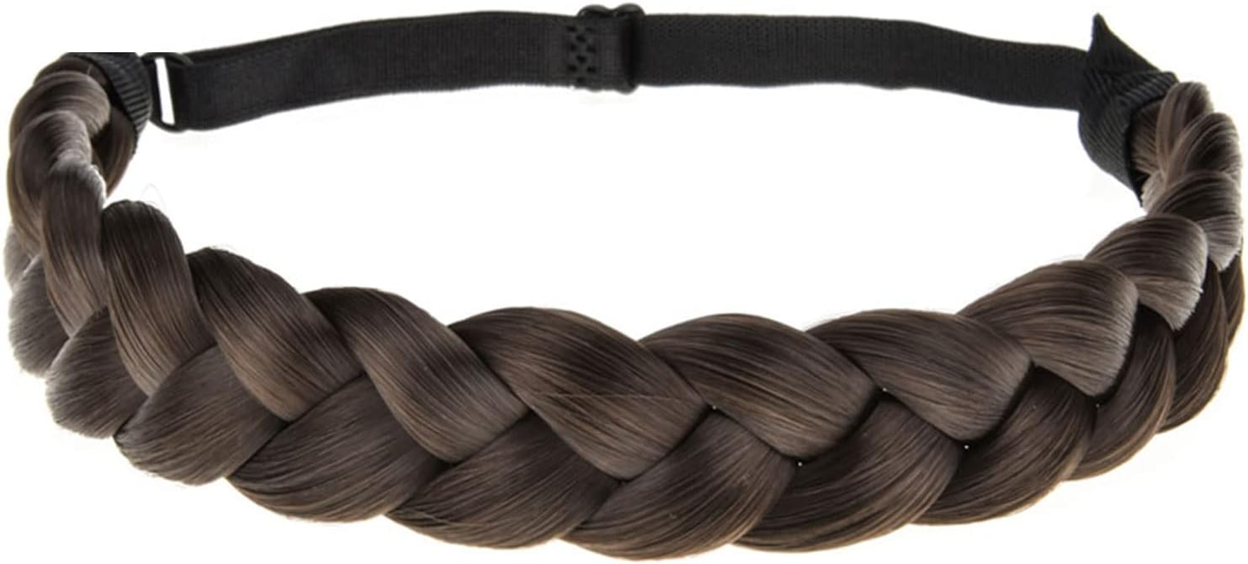 TOECWEGR Braid Headband 3 Strands Synthetic Braided Hair Headbands Stretch Plaited Hair Headbands Hairpiece Fashion Girl Costume Hair Accessories