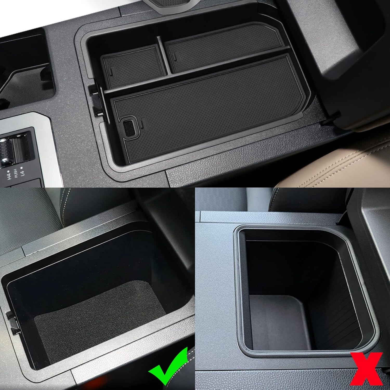 Centre Console Armrest Organizer Tray Compatible with To-Yota Land Cruiser Prado 250 J250 LC250, Console Armrest Storage Box for 2024-2025 Land Cruiser Prado 250 Series (Not Fit Cool Box)